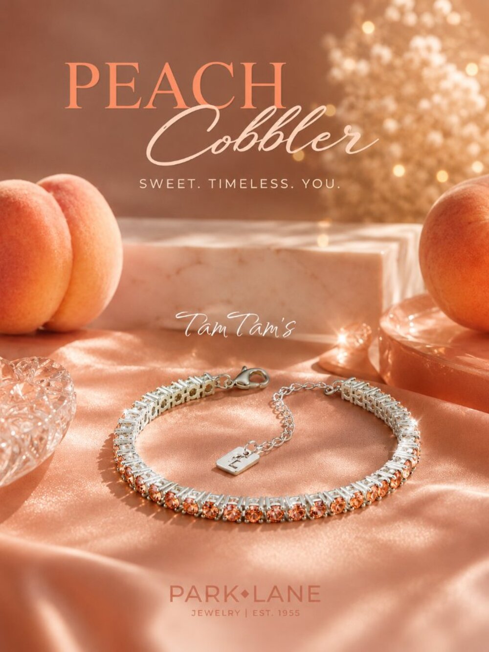 Park Lane Peach Cobbler Micro Impression Tennis Bracelet